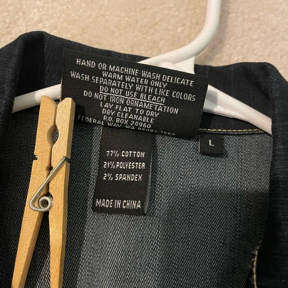 CHRISTINE ALEXANDER swarovoski bling jean jacket large EUC - Picture 7 of 7